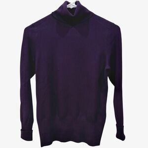 Banana Republic Silk Cotton Cashmere Turtleneck Plum Sweater S